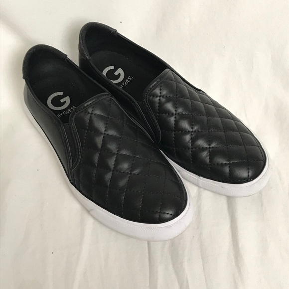 guess black slip on shoes